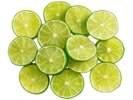 Vibrant lime slices arranged for culinary use png
