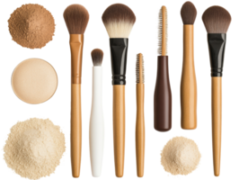 Essential makeup brushes for flawless application and blending png