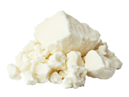 Soft cheese block with fresh curds for culinary uses in recipes png