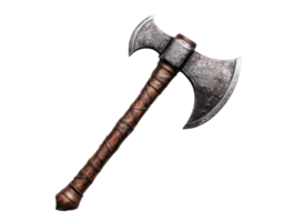 Battle axe with intricate design and sturdy handle for crafting png