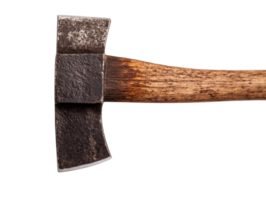 Heavy axe with wooden handle for camping and woodworking tasks png