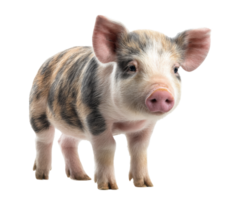 Cute piglet standing in a playful pose on a light background png
