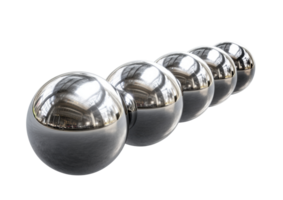 Modern decorative spheres arranged in a row for elegant display png