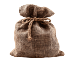 Burlap sack for storage and decoration in rustic style png