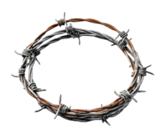 Symbol of suffering and sacrifice represented by barbed wire crown png