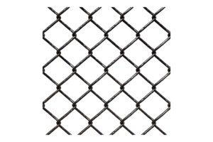 Chain link fence with realistic wire isolated on transparent background png