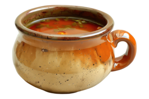 Functional ceramic soup mug isolated on transparent background png