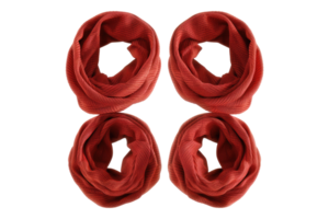 Infinity scarf front and back view isolated on transparent background png