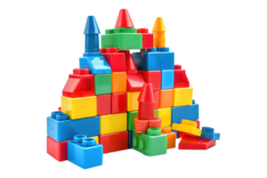 A pile of colorful building blocks on a black background png