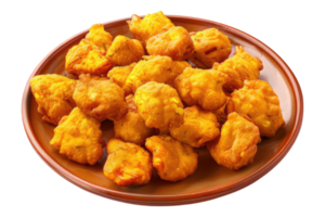 Paneer and corn pakora isolated on transparent background png