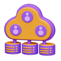 base de données nuage l'informatique 3d illustration png
