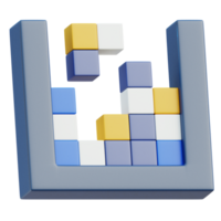 Tetris Block 3D Illustration png