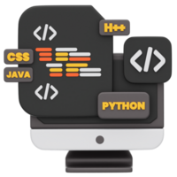 Coding 3D Illustration png