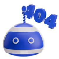 404 Error Bot 3D Illustration png