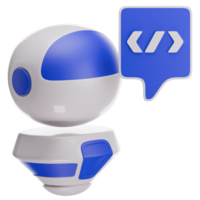 Robot Coding 3D Illustration png