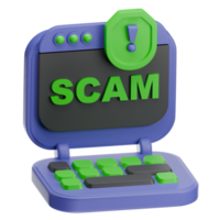 Scam website 3D Illustration png