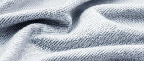 Woven Fabric Texture Folded Softly. Abstract Textile Swirls Pattern. Modern Design Fiber Material. Fashion Textile Surface photo