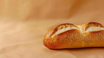 A loaf of bread on a brown background photo