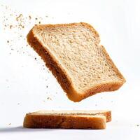 A slice of bread is being thrown into the air photo