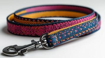 A dog leash with colorful patterns on it photo