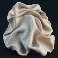 Draped fabric, creamy texture, sculptural form photo