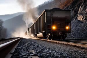 A train traveling down the tracks with smoke coming out of the engine photo