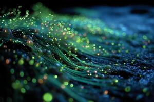 A close up of a green and yellow light photo