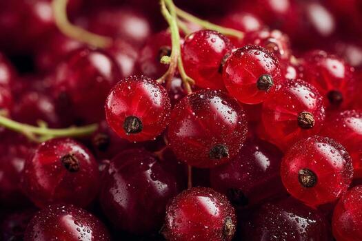 A close up of red berries with water droplets photo