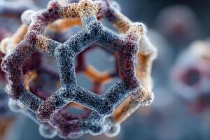 A close up of a cell structure photo