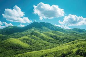 Beautiful mountain landscape on a sunny summer day photo