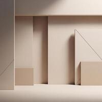 A room with a white wall and a few boxes photo