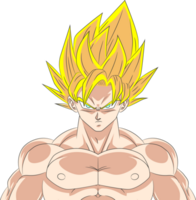 Goku Warrior with Battle Damage in Super Saiyan Mode png