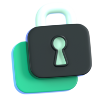 Lock icon representing security and privacy. General user interface icon concept. 3D Illustration. png