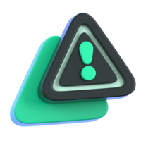 alerta advertencia atención firmar con exclamación marca símbolo aislado. general usuario interfaz icono concepto. 3d ilustración. png