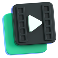 VDO App Symbol Button isolated. General user interface icon concept. 3D Illustration. png