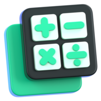 Calculator icon with math symbols isolated. General user interface icon concept. 3D Illustration. png