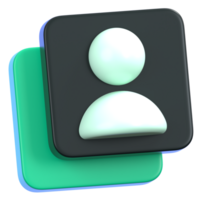 Account profile icon isolated. General user interface icon concept. 3D Illustration. png