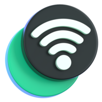 Wi-Fi Icon for wireless internet connection isolated. General user interface icon concept. 3D Illustration png