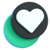 Favourite heart button isolated. General user interface icon concept. 3D Illustration. png