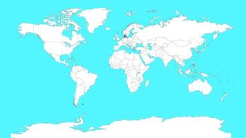 Denmark in world map animation.Silhouette map of Denmark video