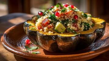 Stuffed Acorn Squash with Quinoa and Pomegranate photo