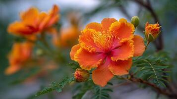 Tree flower surrounded by green in springtime photography photo