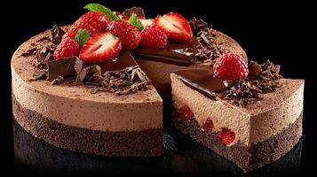 High resolution photo showing layers of a delicious cake