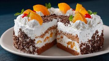 Professional photo showing texture of a colorful cake slice