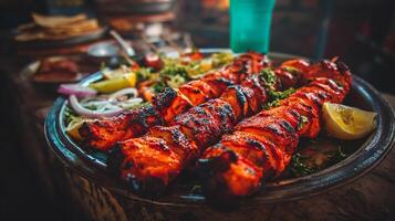 High resolution photo of fresh juicy kabab
