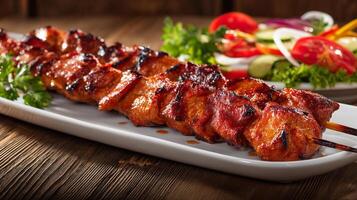 Perfectly cooked fresh kabab with juicy texture photo