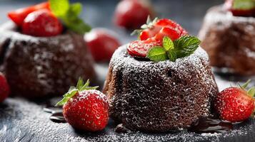 Delicious dessert with realistic texture details photo