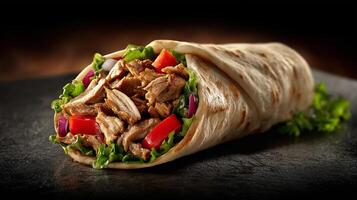 Vibrant shawarma food photography in daylight photo