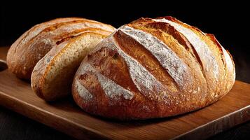 Artisan bread image with perfect texture under soft sunlight photo