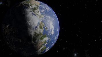 Stunning 3D design featuring Earth in incredible detail, surrounded by twinkling stars. Perfect for backgrounds and design elements. photo